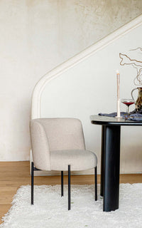Chaise Ray - Beige Sésame & Métal Noir