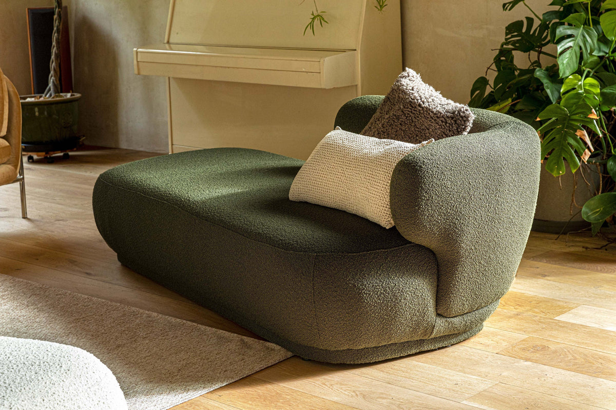 Méridienne accoudoir droite Giulia - Vert kaki