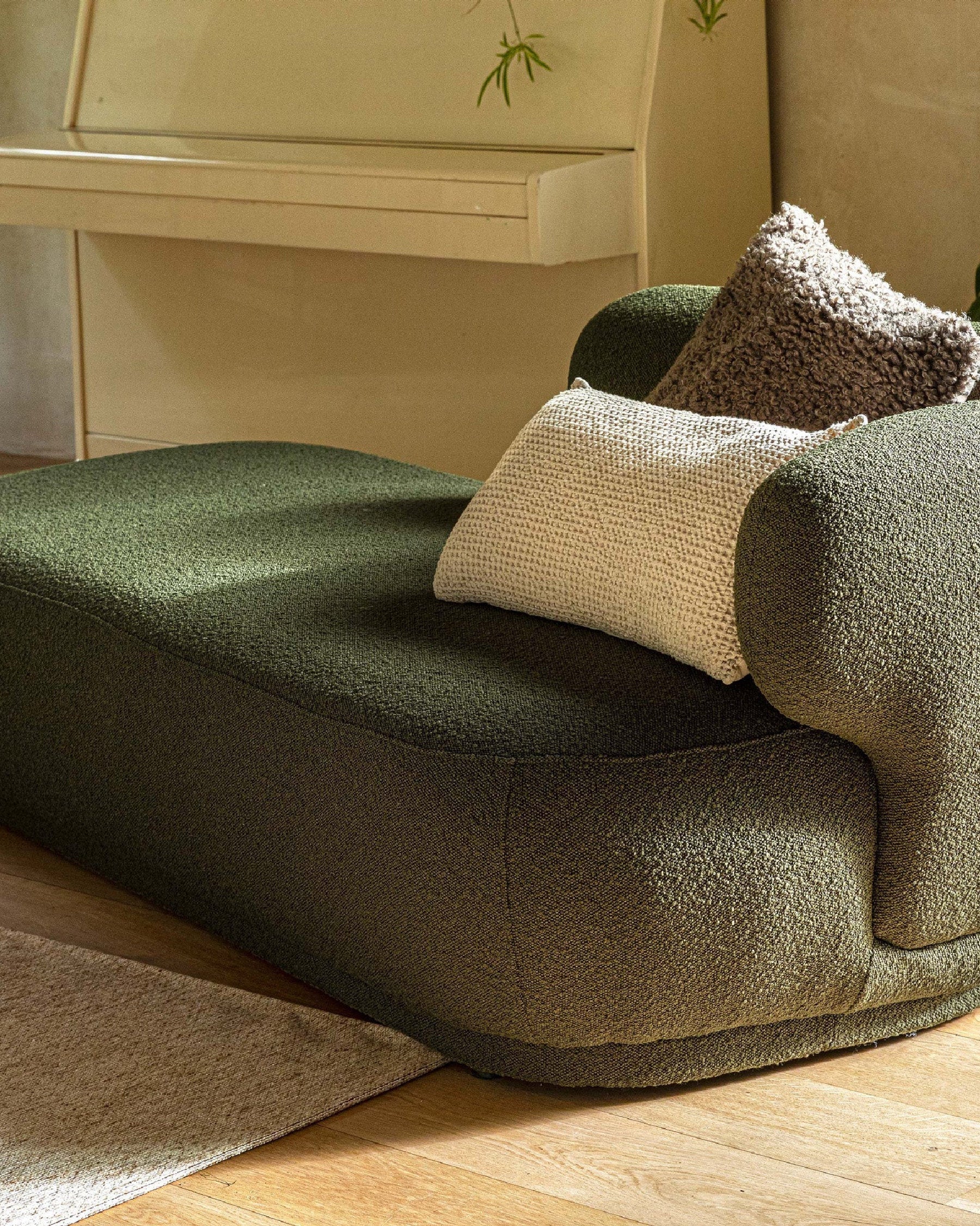 Méridienne accoudoir droite Giulia - Vert kaki