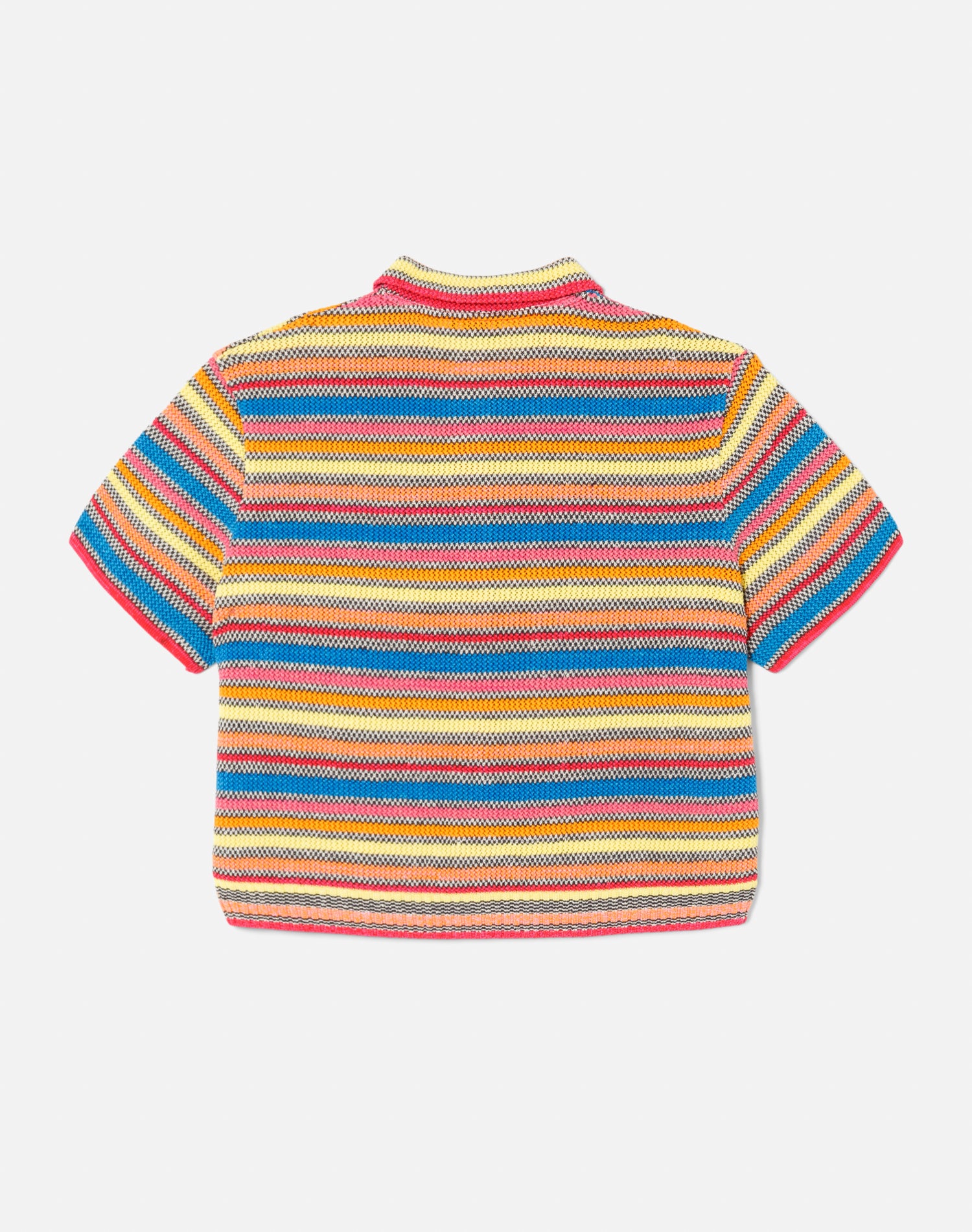 Short-sleeved linen polo cardigan - Multicolorstripe