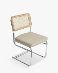 Chaise design Uberto - Cannage & Métal Chromé