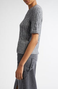 Pull à manches courtes en maille - Mid Grey