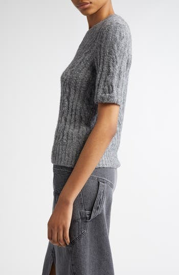 Pull à manches courtes en maille - Mid Grey