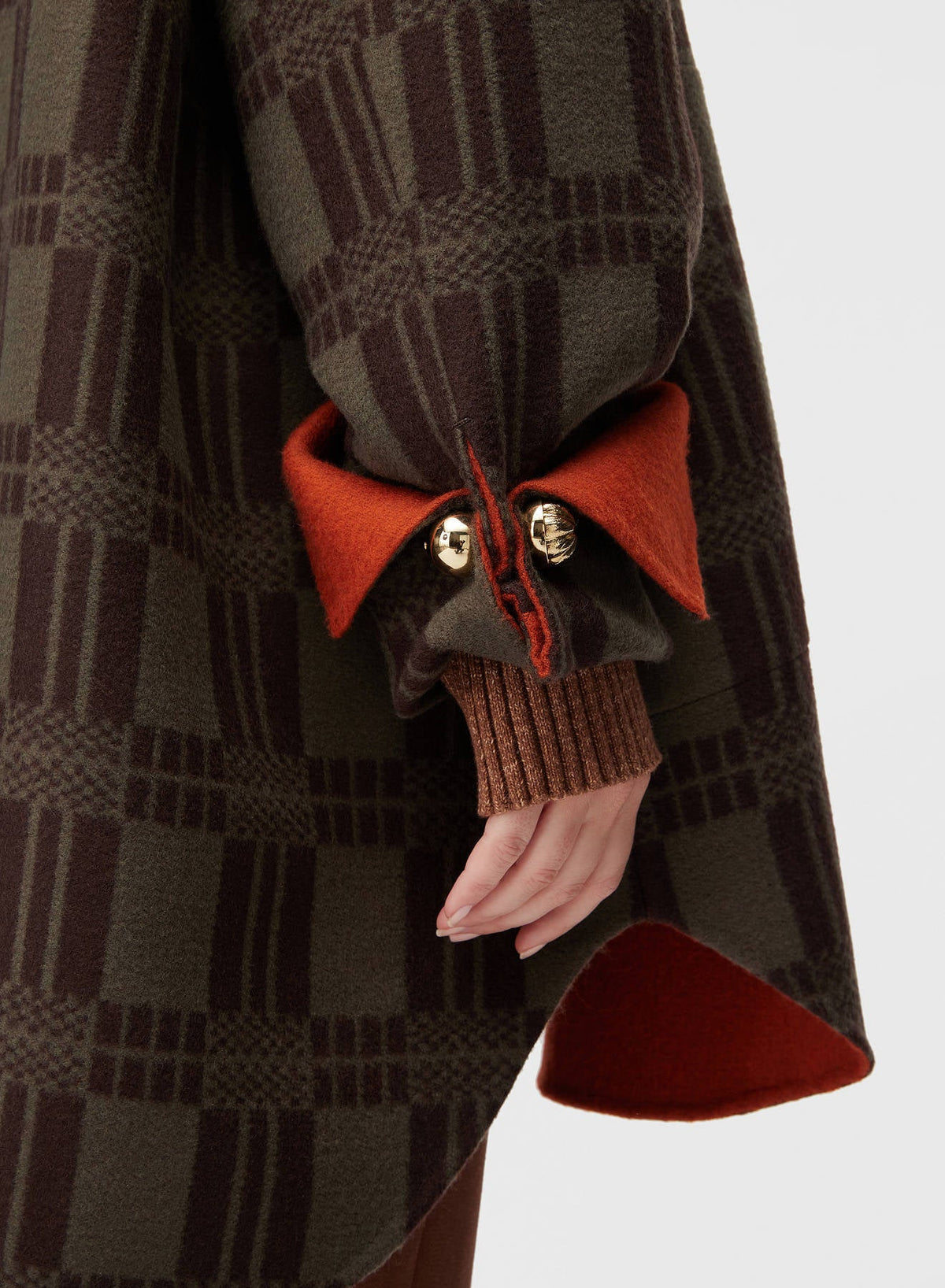 CLAY AND MILITARY GREEN DOUBLE CHECK JACQUARD REVERSIBLE OUTERWEAR
