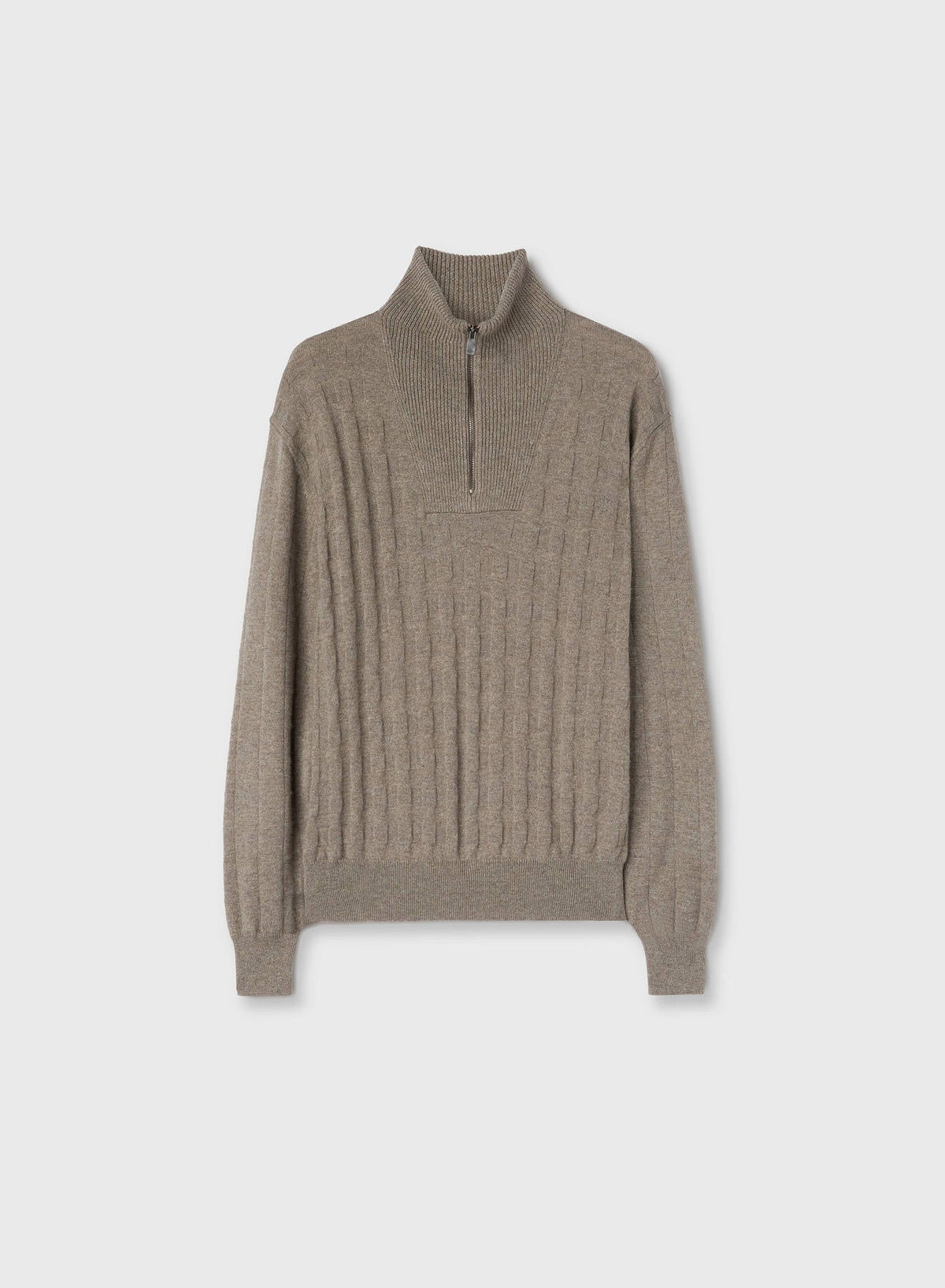 SAND WINDOW ZIP UP MOCKNECK