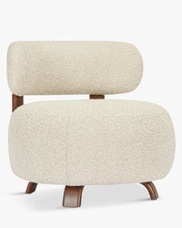 Fauteuil ou pouf Platon - Blanc Avoine Bouclé