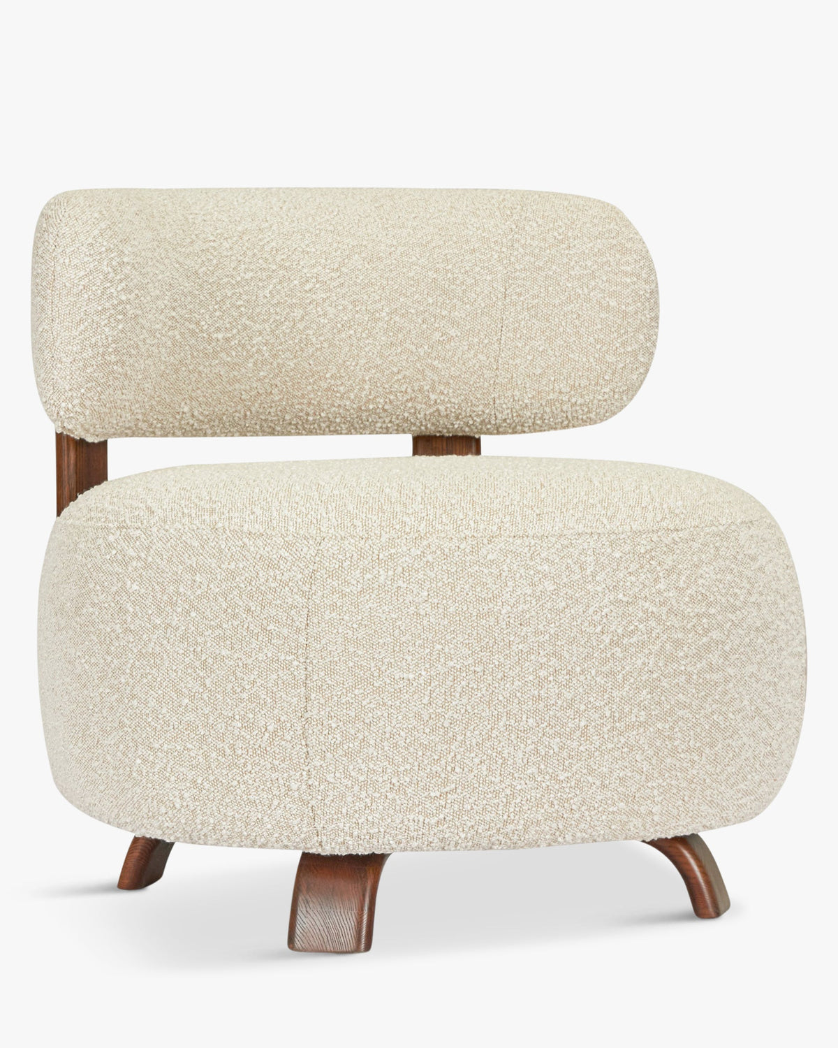 Fauteuil ou pouf Platon - Blanc Avoine Bouclé