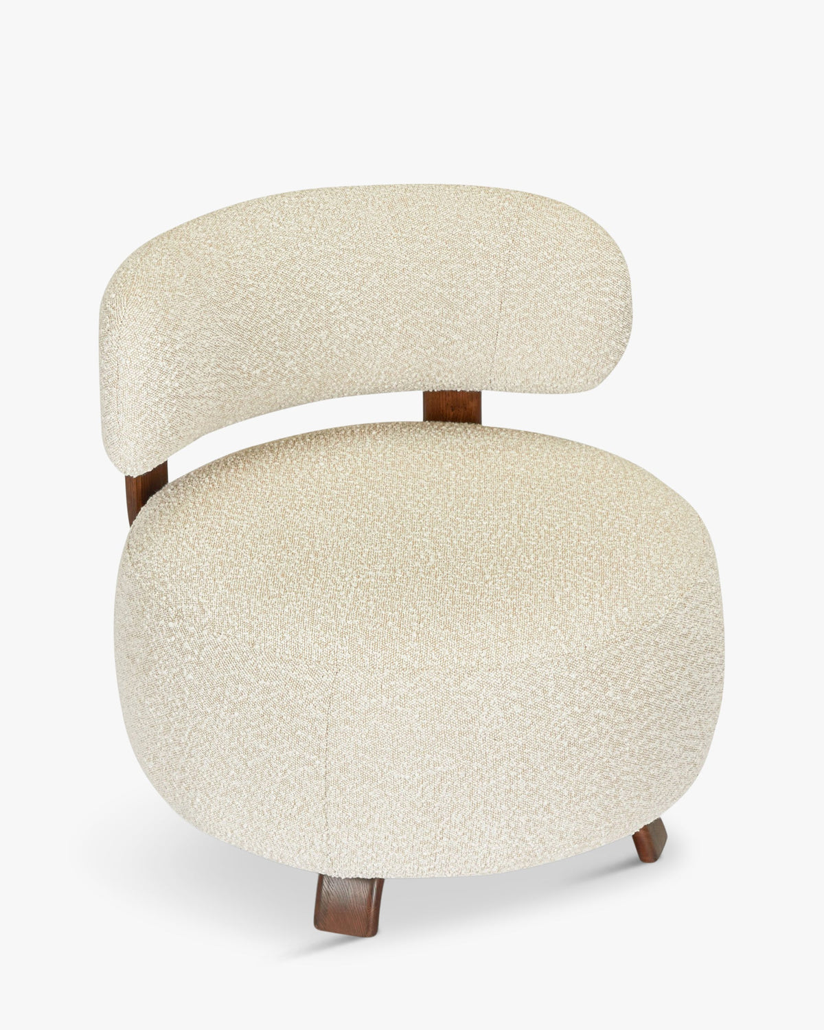 Fauteuil ou pouf Platon - Blanc Avoine Bouclé