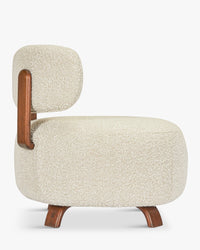 Fauteuil ou pouf Platon - Blanc Avoine Bouclé