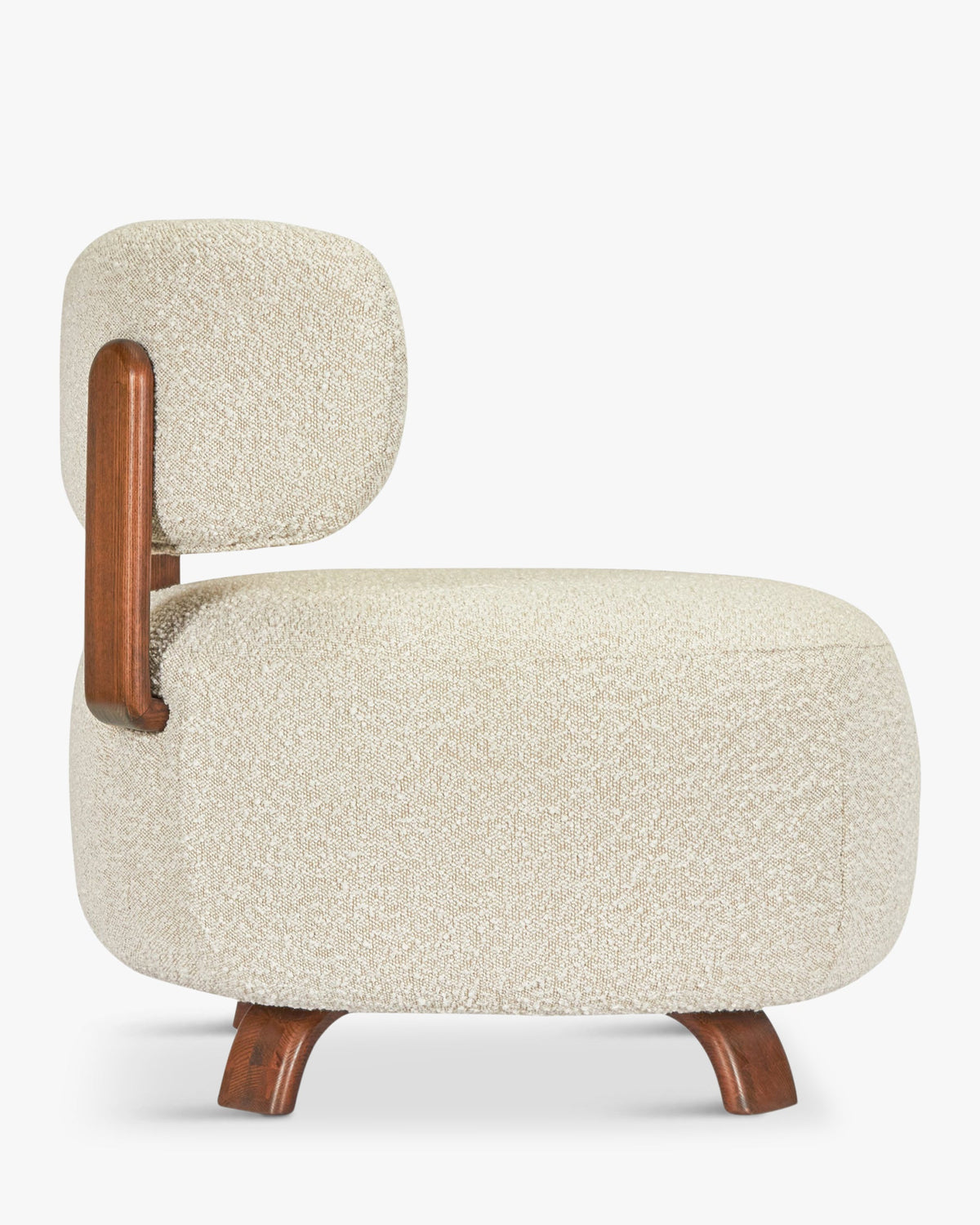 Fauteuil ou pouf Platon - Blanc Avoine Bouclé