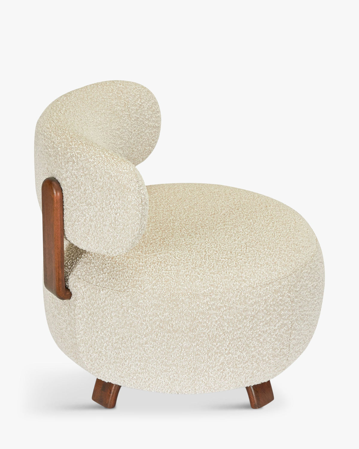 Fauteuil ou pouf Platon - Blanc Avoine Bouclé