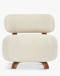 Fauteuil ou pouf Platon - Blanc Avoine Bouclé