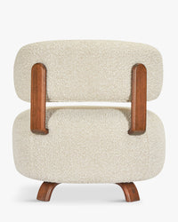 Fauteuil ou pouf Platon - Blanc Avoine Bouclé