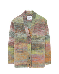 90's oversized cardigan - Lime Space Dye