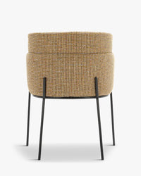 Chaise design Baron - Tweed jaune miami & Métal Noir
