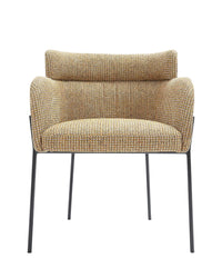 Chaise design Baron - Tweed jaune miami & Métal Noir