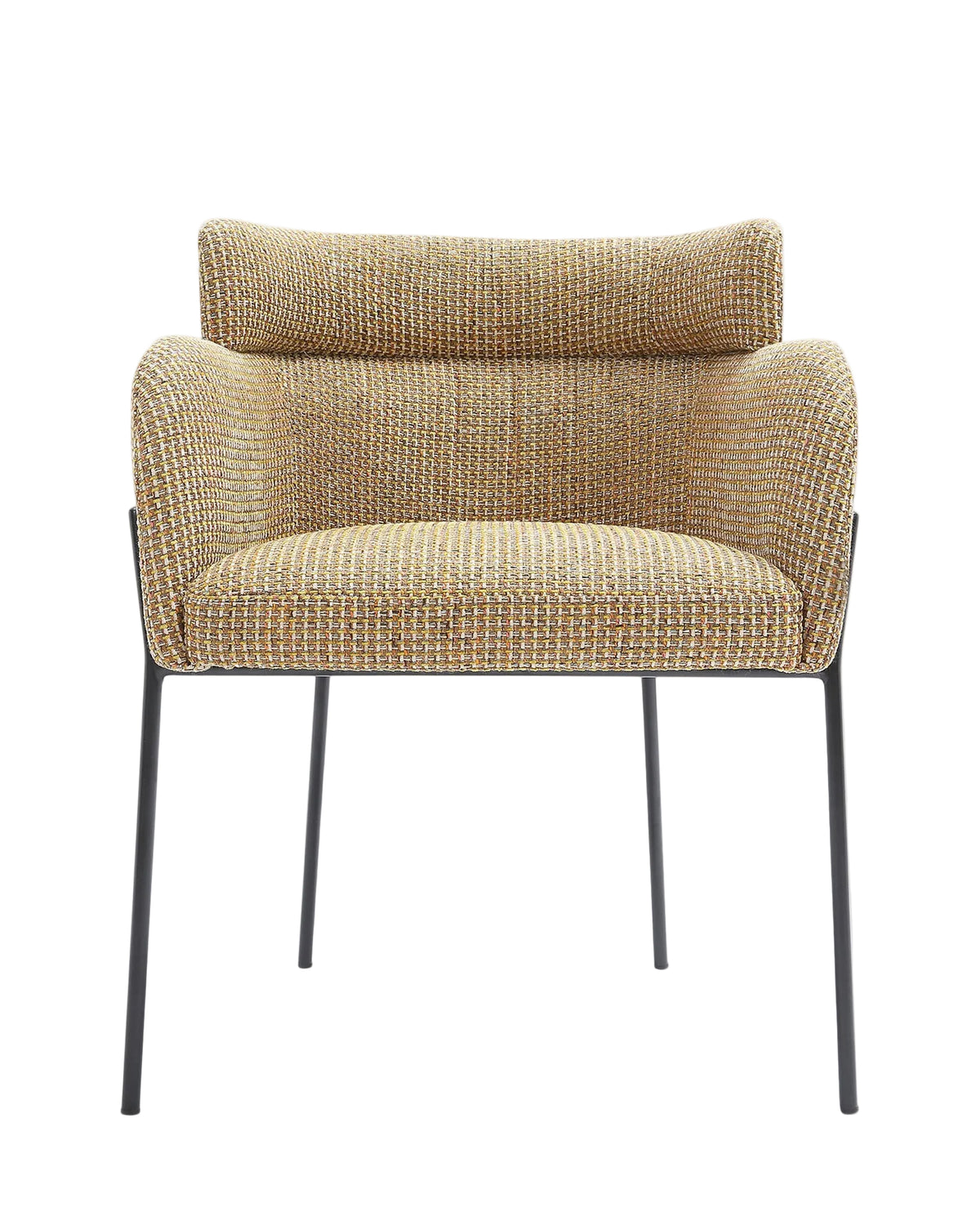 Chaise design Baron - Tweed jaune miami & Métal Noir