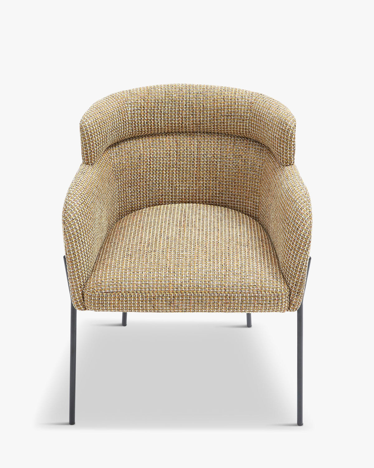 Chaise design Baron - Tweed jaune miami & Métal Noir