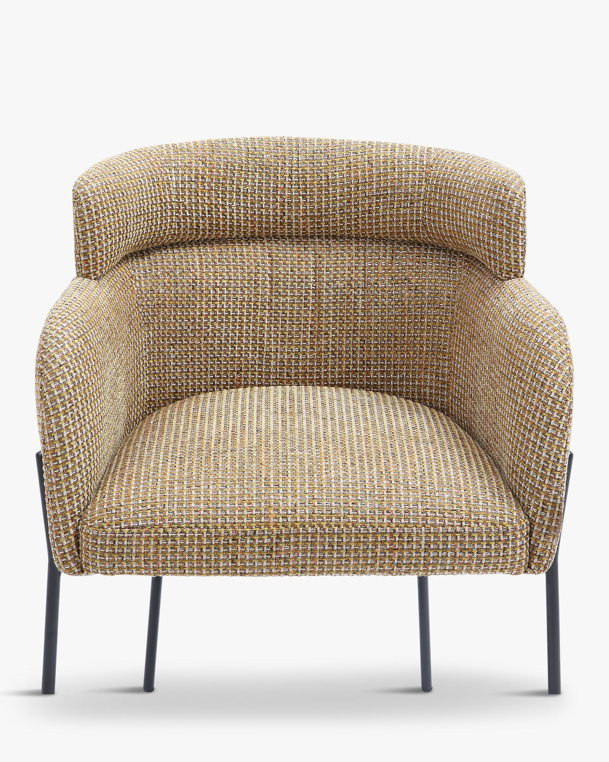 Chaise design Baron - Tweed jaune miami & Métal Noir