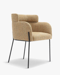 Chaise design Baron - Tweed jaune miami & Métal Noir