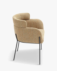 Chaise design Baron - Tweed jaune miami & Métal Noir