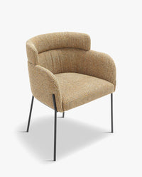 Chaise design Baron - Tweed jaune miami & Métal Noir