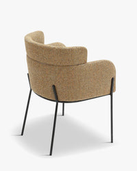 Chaise design Baron - Tweed jaune miami & Métal Noir