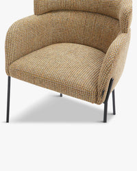 Chaise design Baron - Tweed jaune miami & Métal Noir