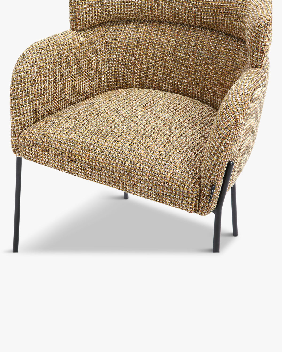 Chaise design Baron - Tweed jaune miami & Métal Noir