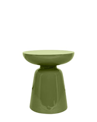 Meuble d'appoint Cersei en fibre de verre à effet brillant - Vert