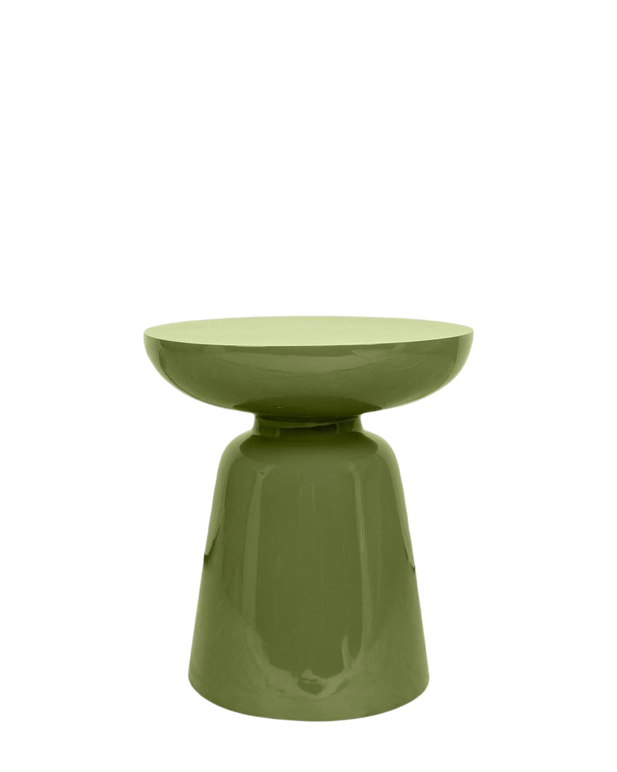 Meuble d'appoint Cersei en fibre de verre à effet brillant - Vert