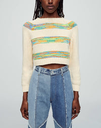 Baby Raglan jumper - Ivory Space Dye