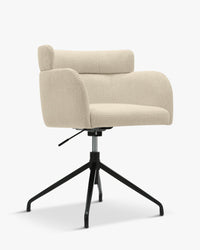 Chaise de bureau rotative Baron - Blanc Bouclette