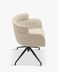 Chaise de bureau rotative Baron - Blanc Bouclette