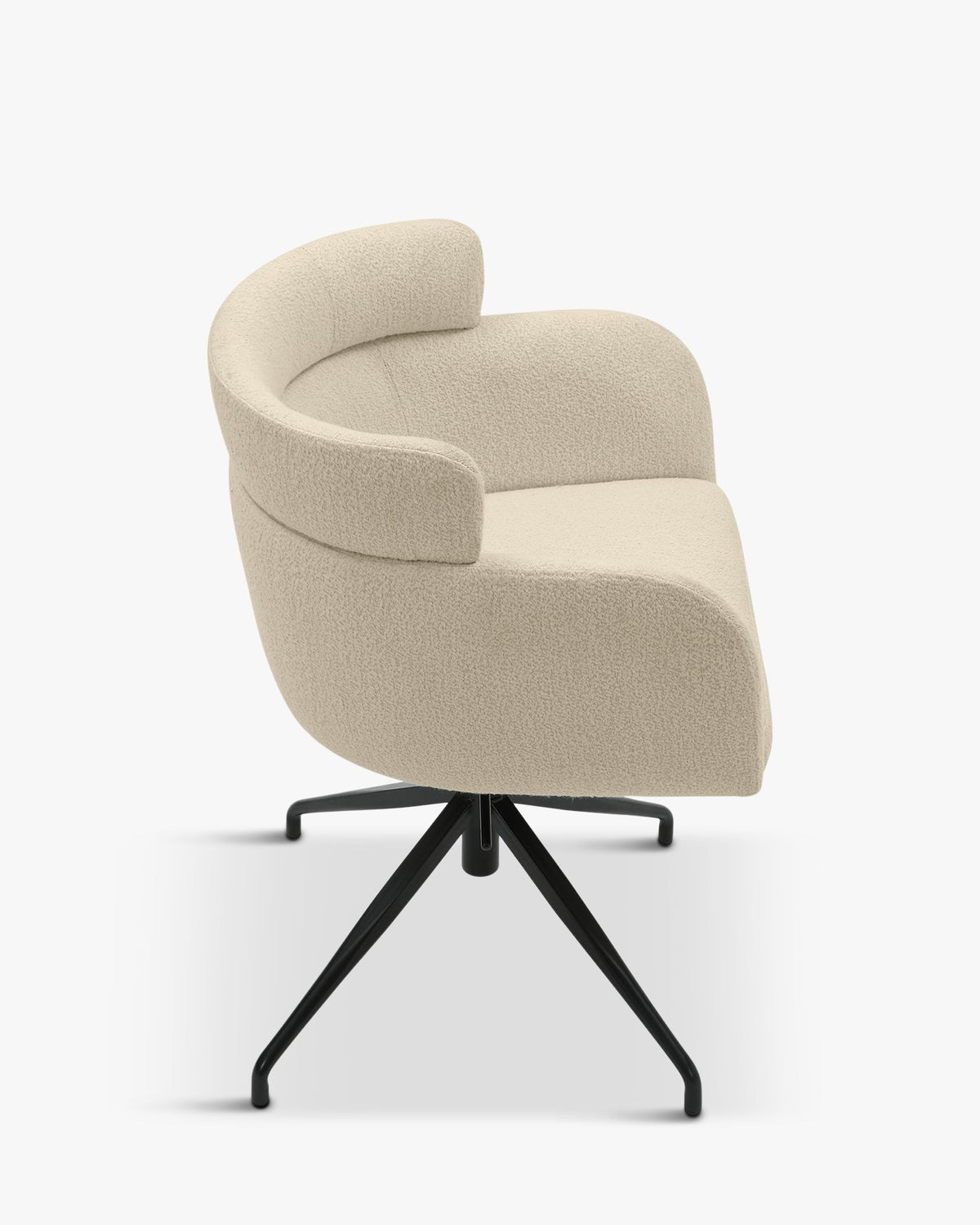 Chaise de bureau rotative Baron - Blanc Bouclette