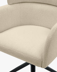 Chaise de bureau rotative Baron - Blanc Bouclette