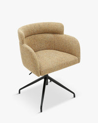 Chaise de bureau rotative Baron - Tweed jaune Miami