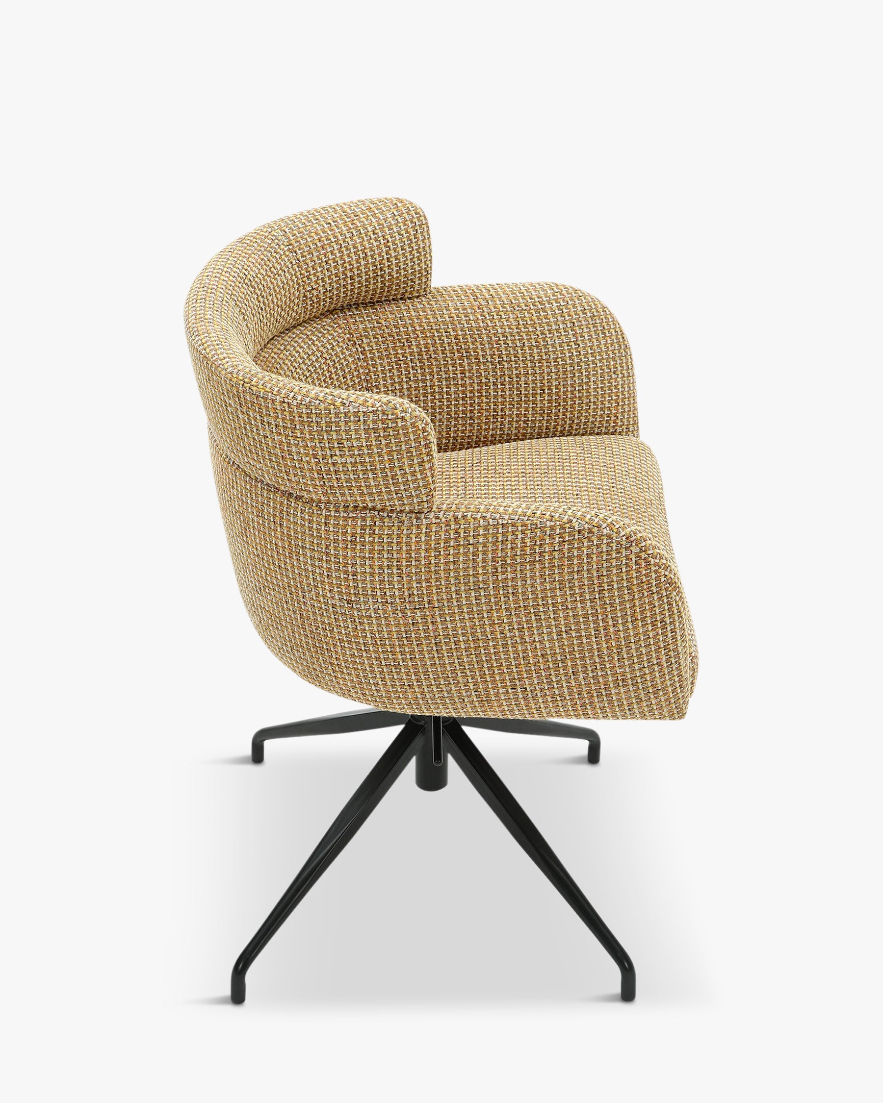 Chaise de bureau rotative Baron - Tweed jaune Miami