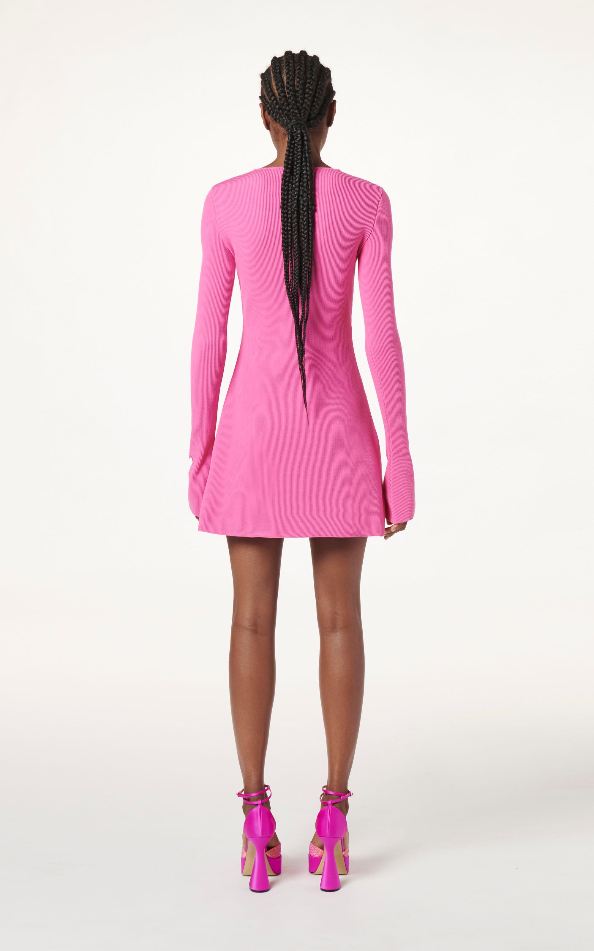 Aimée ribbed short dress - Pink