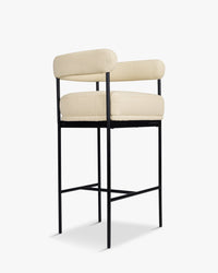 Tabouret de bar Arcade - Blanc Bouclette