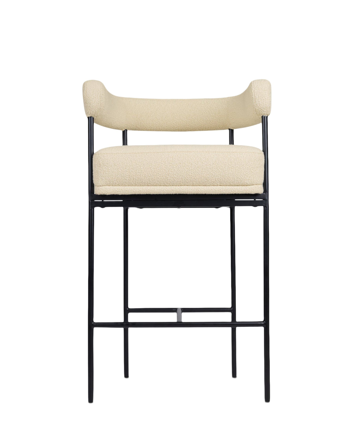Tabouret de bar Arcade - Blanc Bouclette