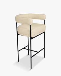 Tabouret de bar Arcade - Blanc Bouclette