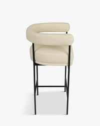 Tabouret de bar Arcade - Blanc Bouclette