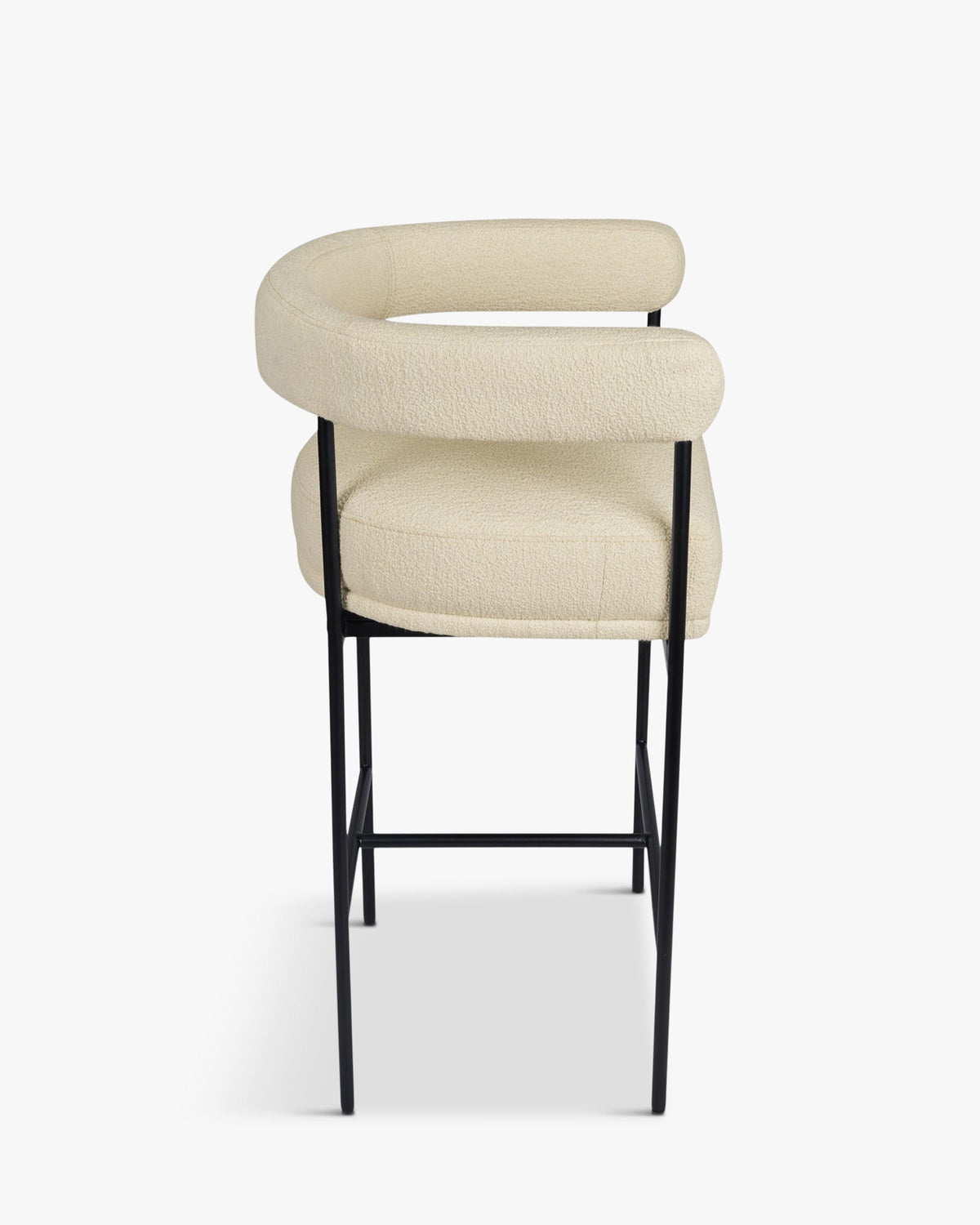 Tabouret de bar Arcade - Blanc Bouclette