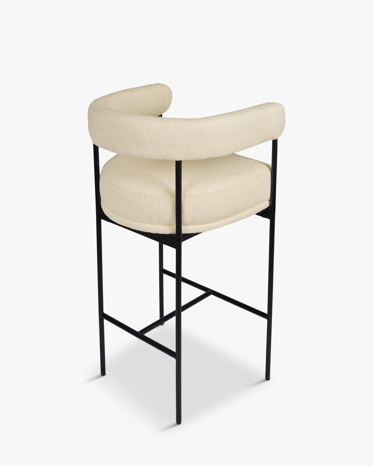 Tabouret de bar Arcade - Blanc Bouclette