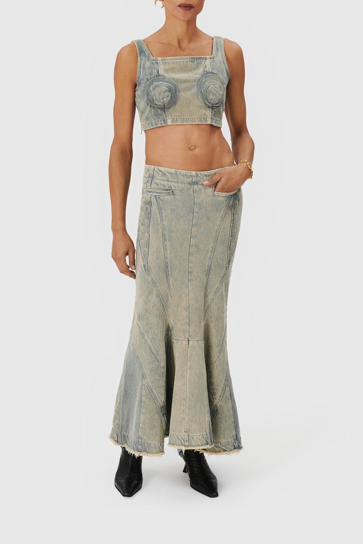 Bustier en denim Upcyclé - Grey Denim