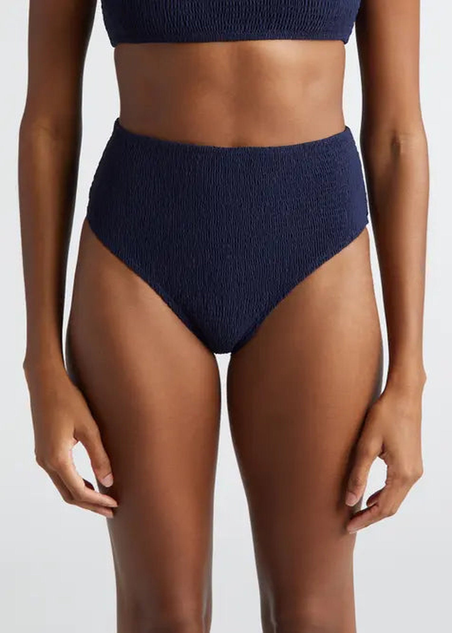 Bas de bikini taille haute à smocks - Burnt Orange
