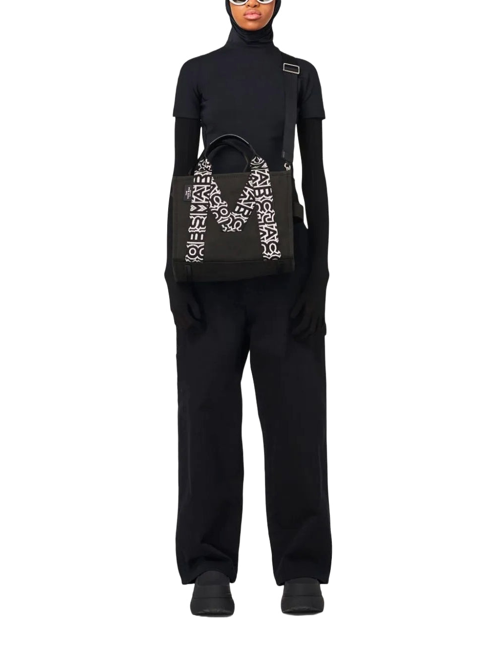 MOYEN   Sac à bandoulière The Tote Bag en tissu - Black & White