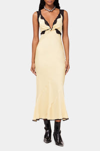 Robe longue avec détails en dentelle - Camomille