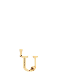 Brass letter U pendant - Gold